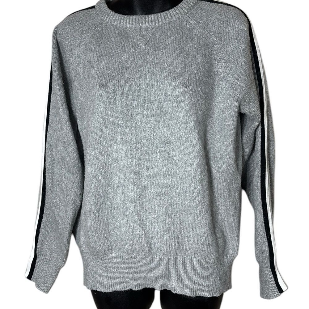 Brochu walker women’s medium oversized mako cotton racer stripe knit sweater